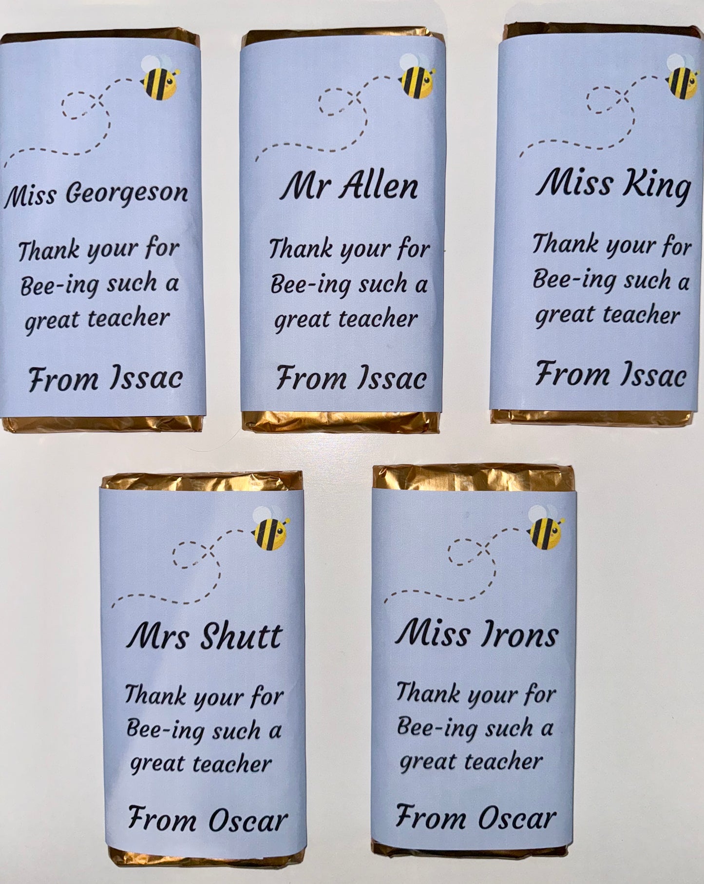 Personalised chocolate bar