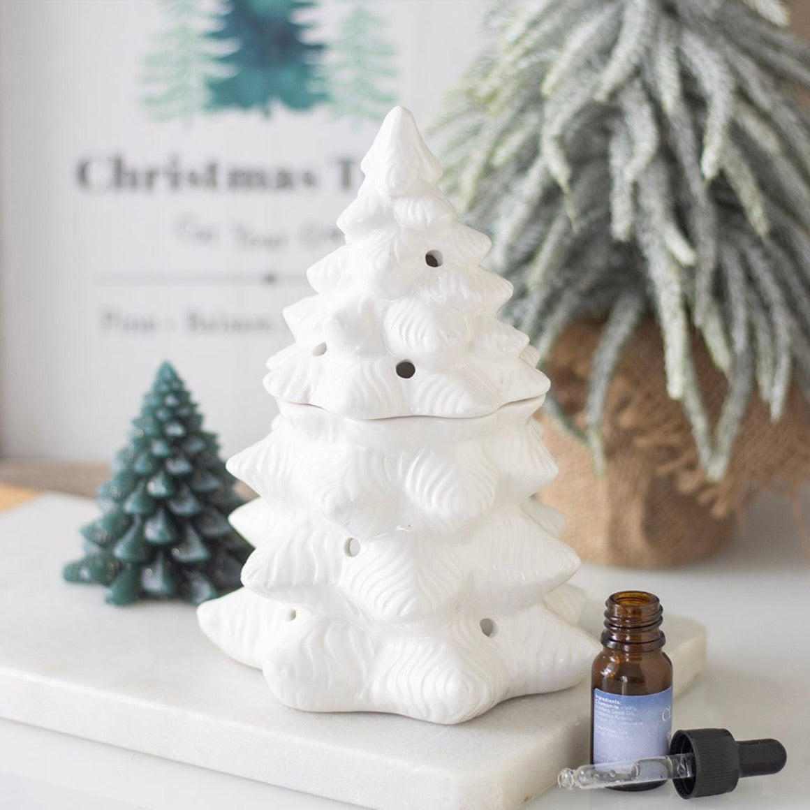White Fir Tree Wax Burner