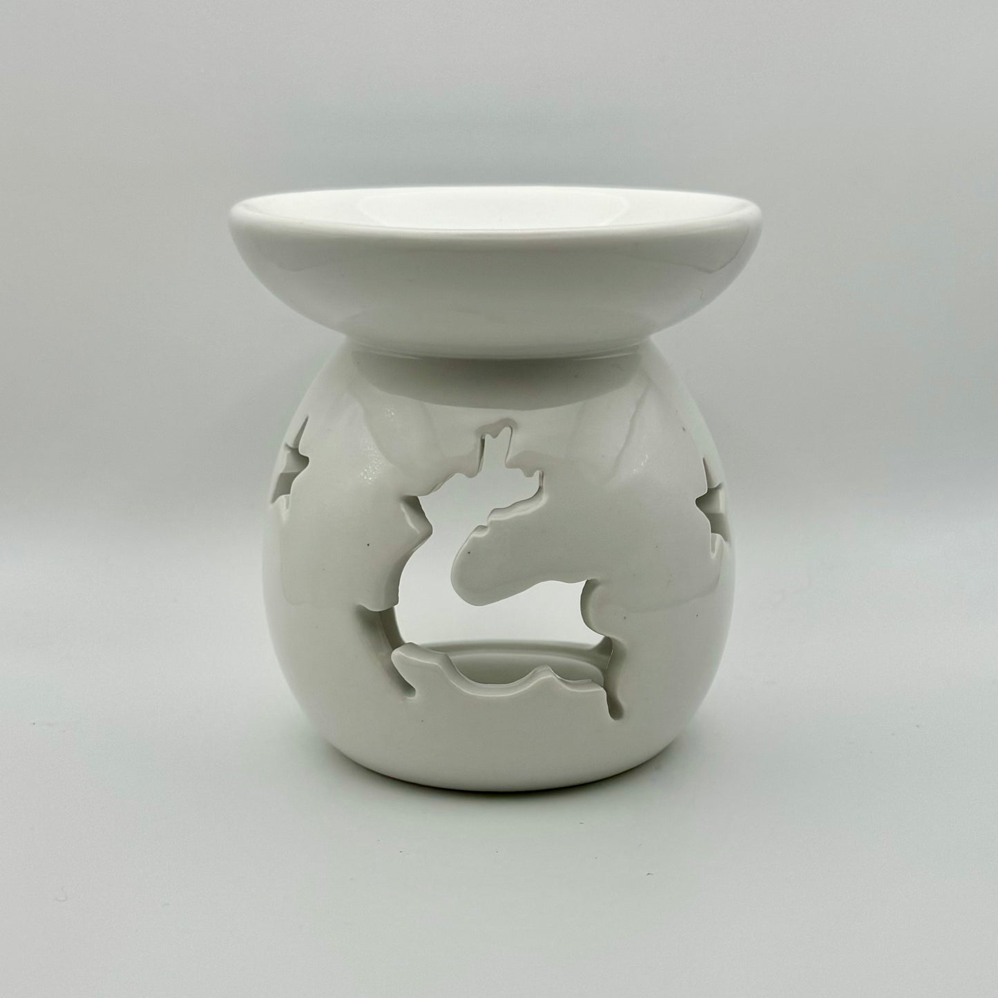 White Reindeer Tealight Wax Burner