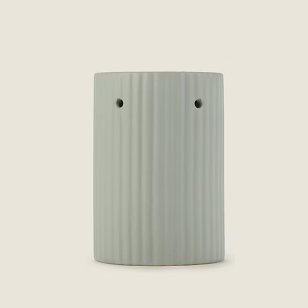 Green ribbed Tealight Wax burner