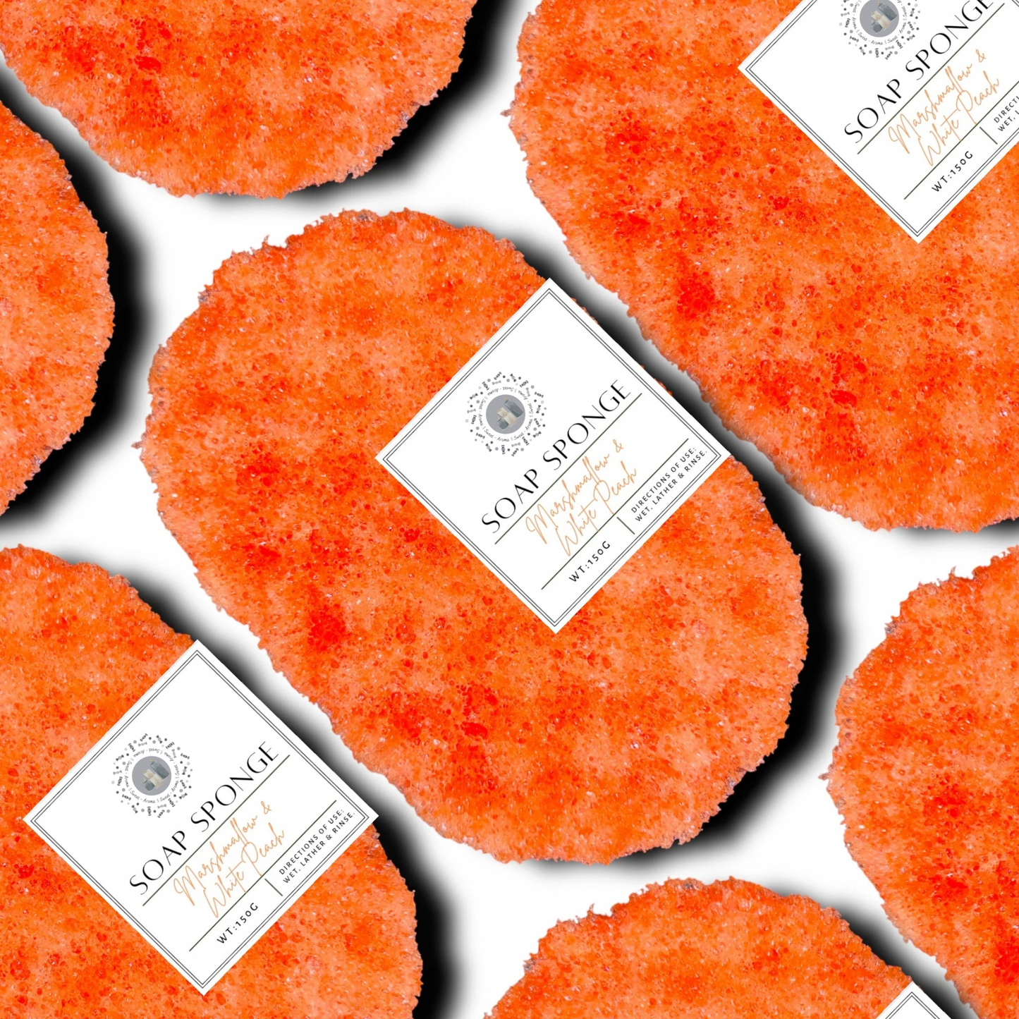 Marshmallow & White Peach Soap Sponge