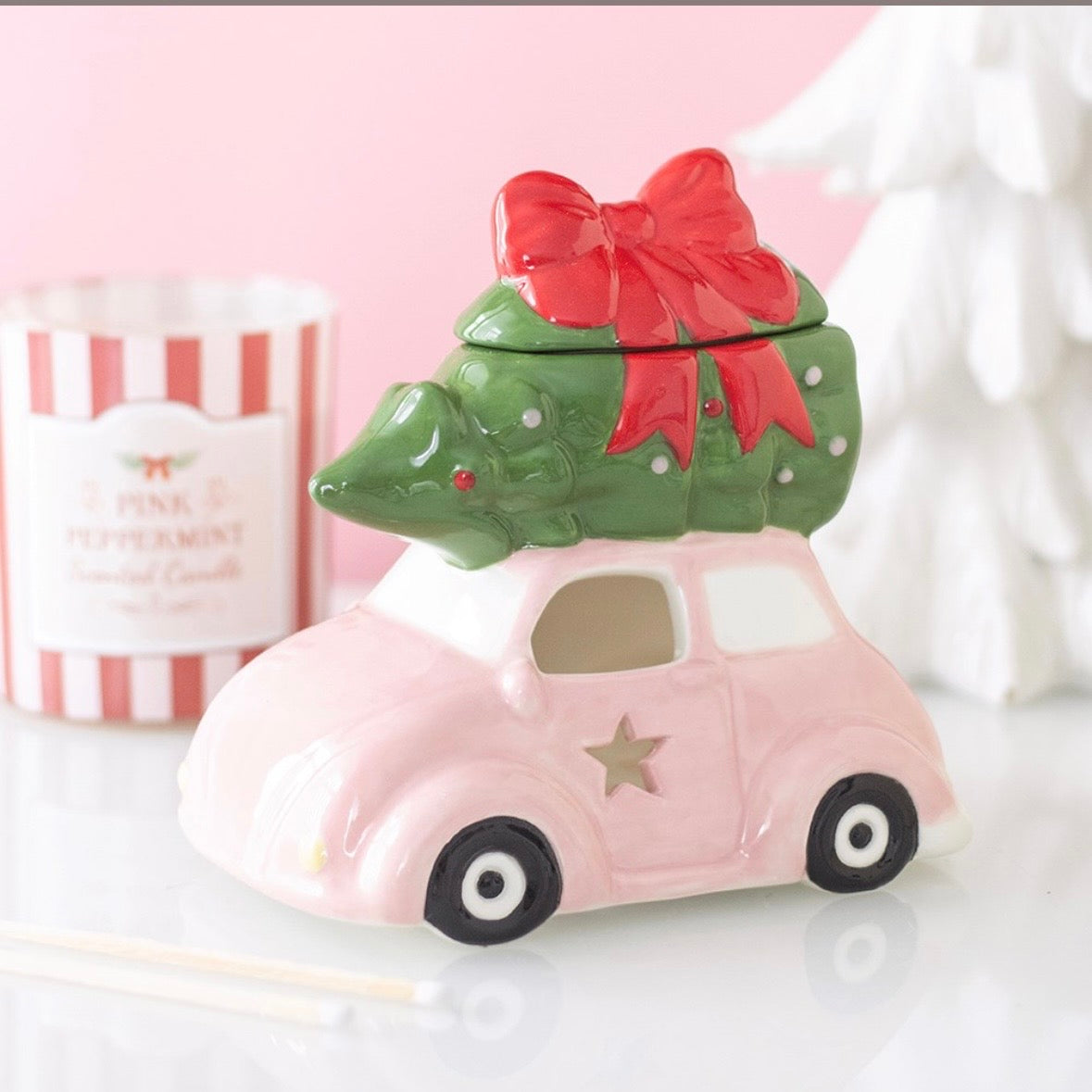 Pink Christmas Car & Tree Wax Burner