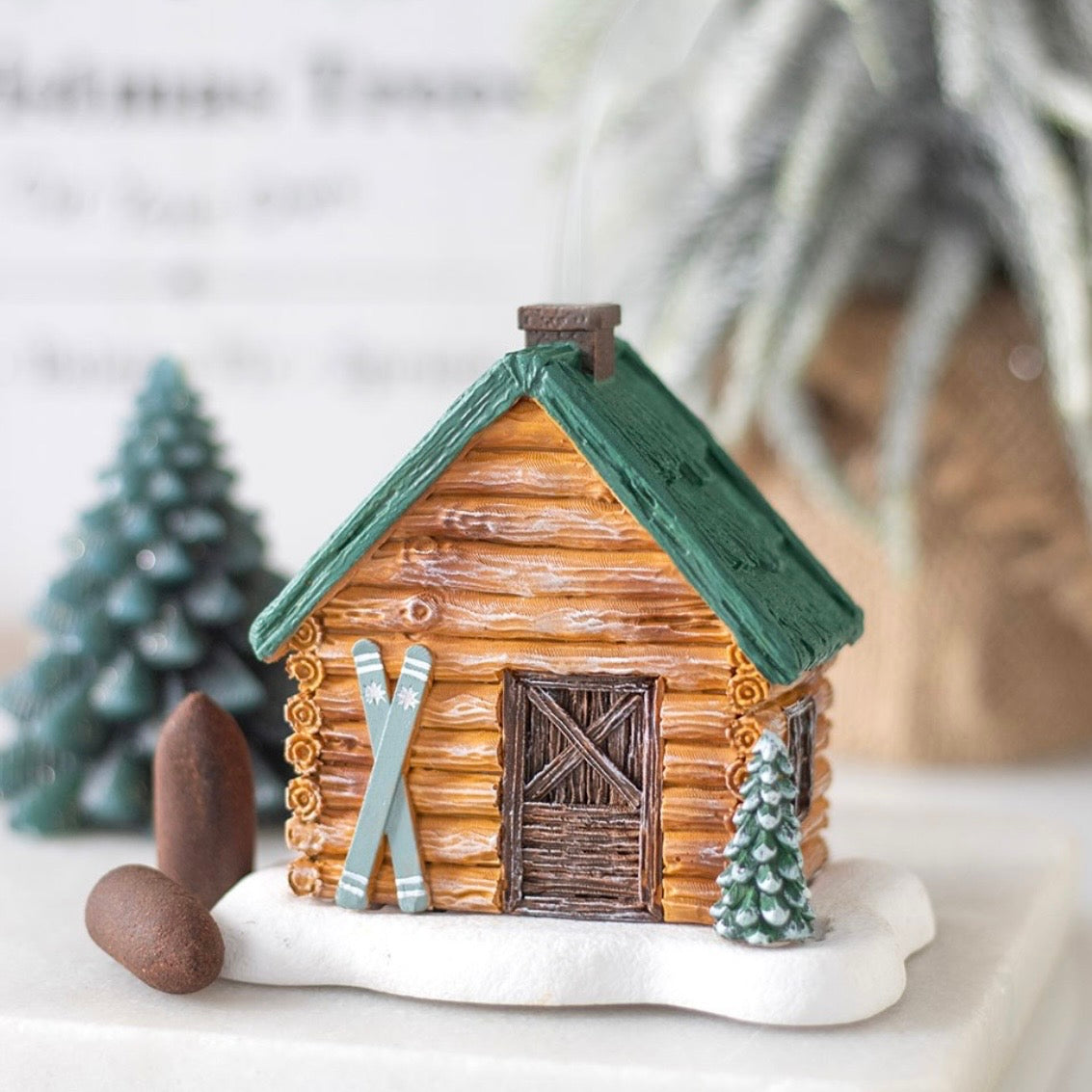 Ski Cabin Incense Cone Holder
