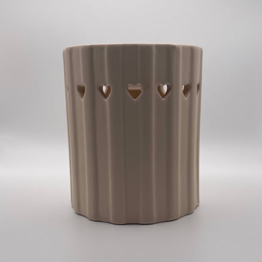 Ribbed heart Tealight Wax burner