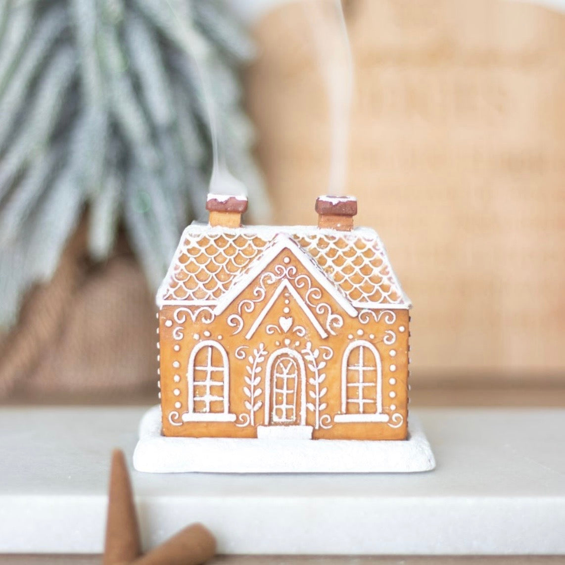 Gingerbread House Incense Cone Holder