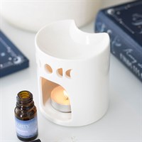 White Crescent Moon Wax Burner