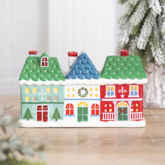 Christmas Street Tealight & Incense Cone Holder