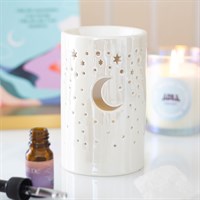 White Iridescent Moon Pillar Wax Burner