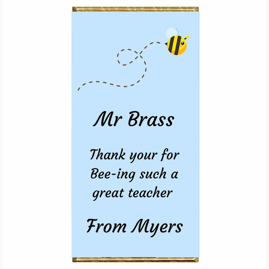 Teacher Appreciation Personalised chocolate bar