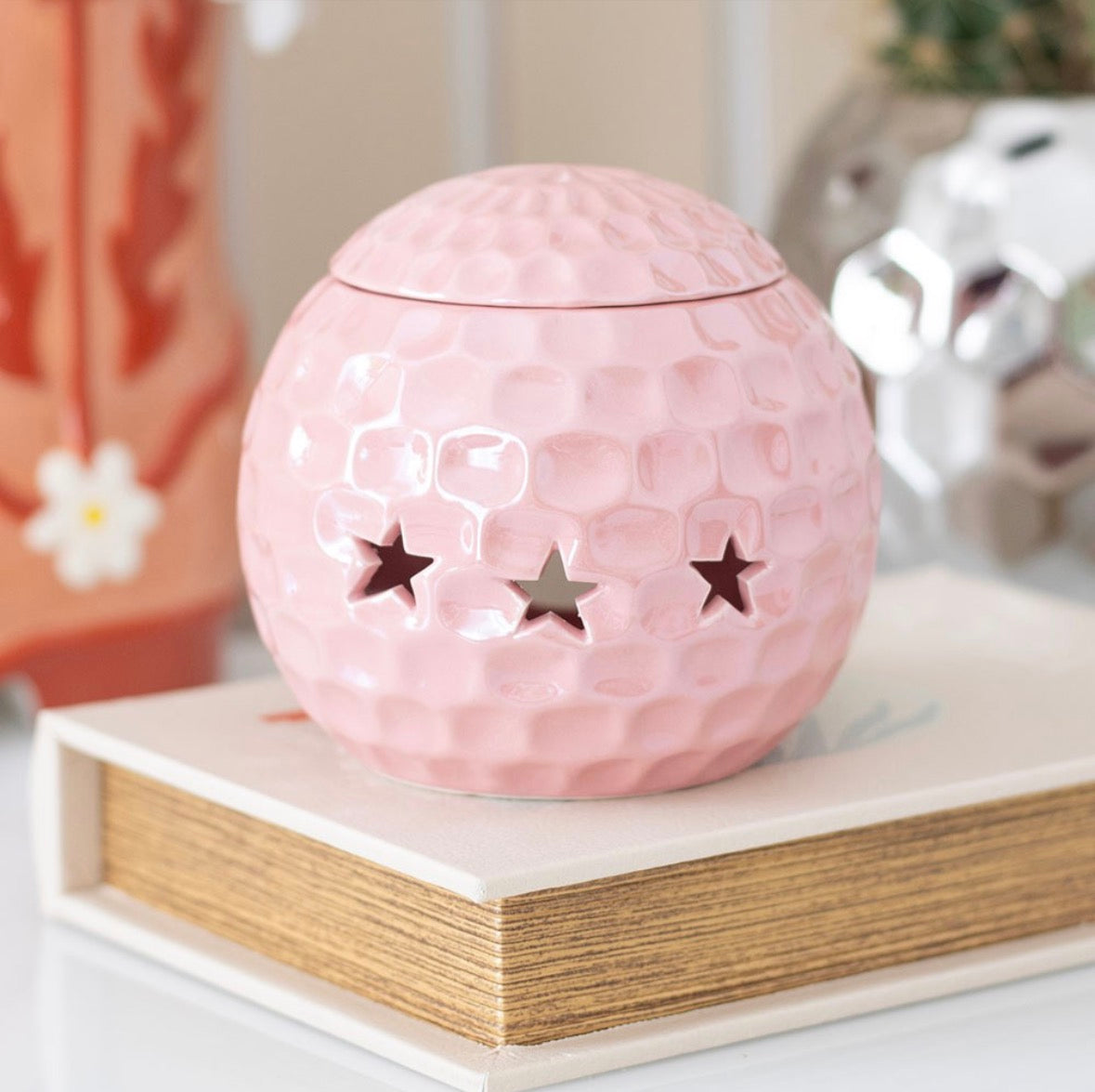 Pink Disco Ball Tealight Wax burner