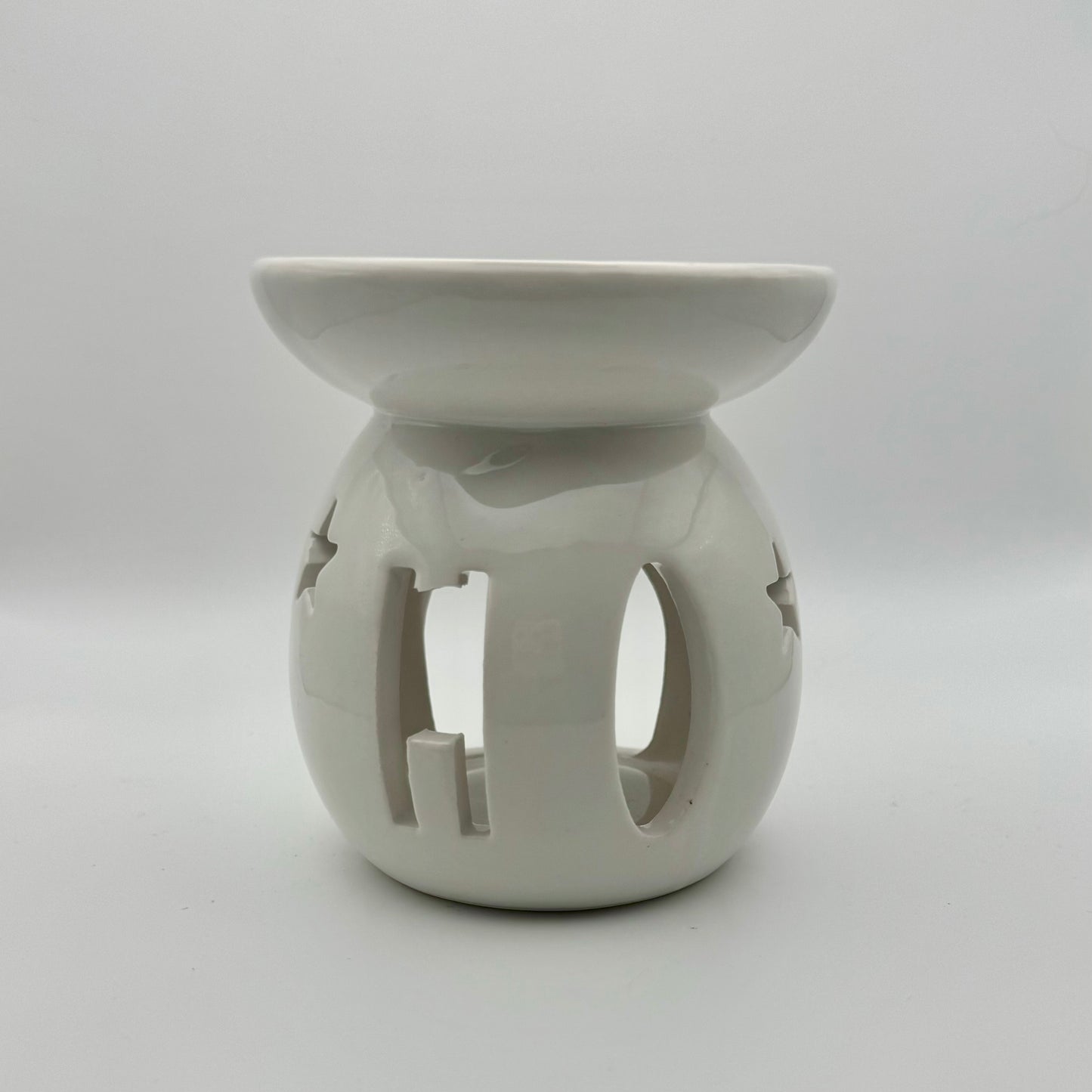 White HO HO HO Tealight Wax Burner