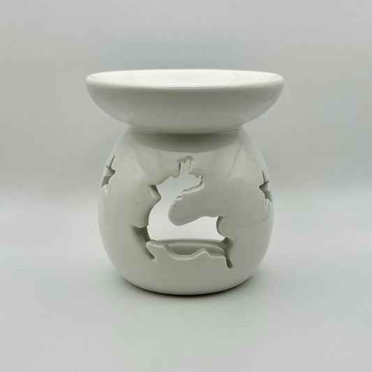White Reindeer Tealight Wax Burner