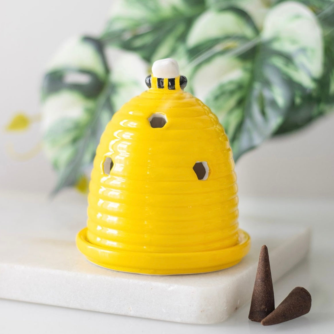 Yellow Beehive Incense Cone Holder