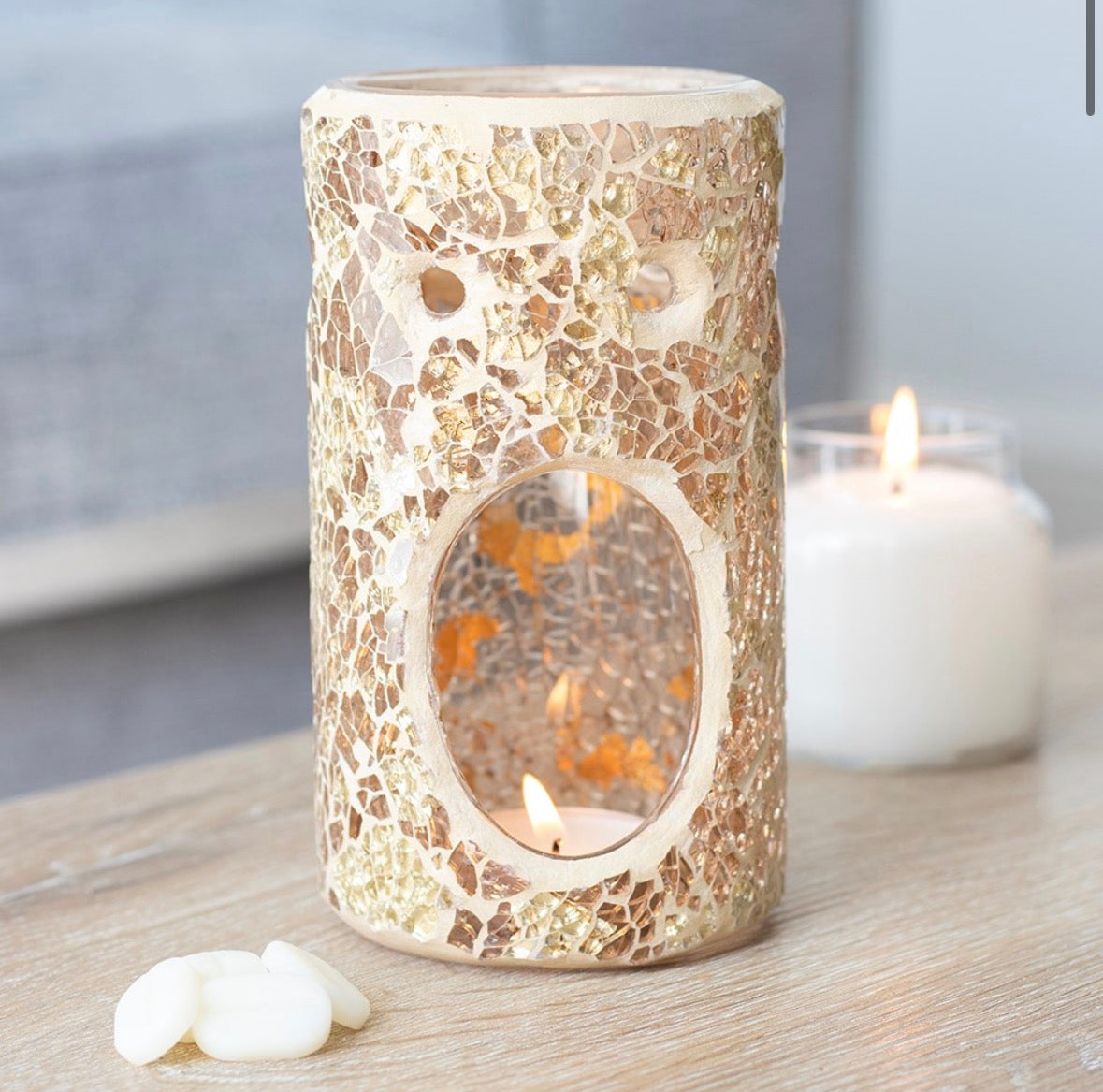 Gold Crackle Tealight Wax burner
