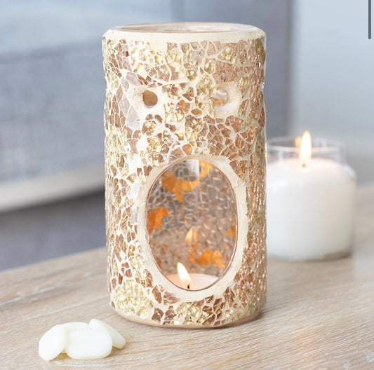 Gold Crackle Tealight Wax burner