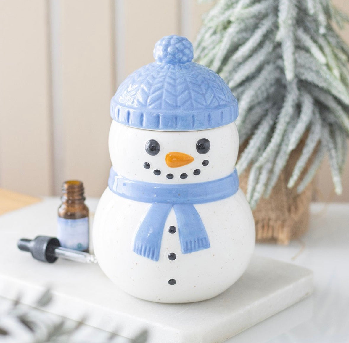 Blue Snowman Wax Burner
