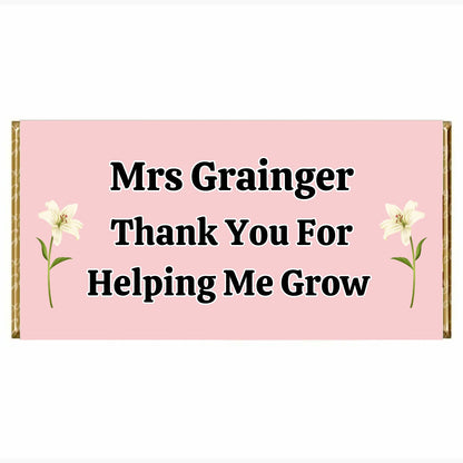 Teacher Appreciation Personalised chocolate bar