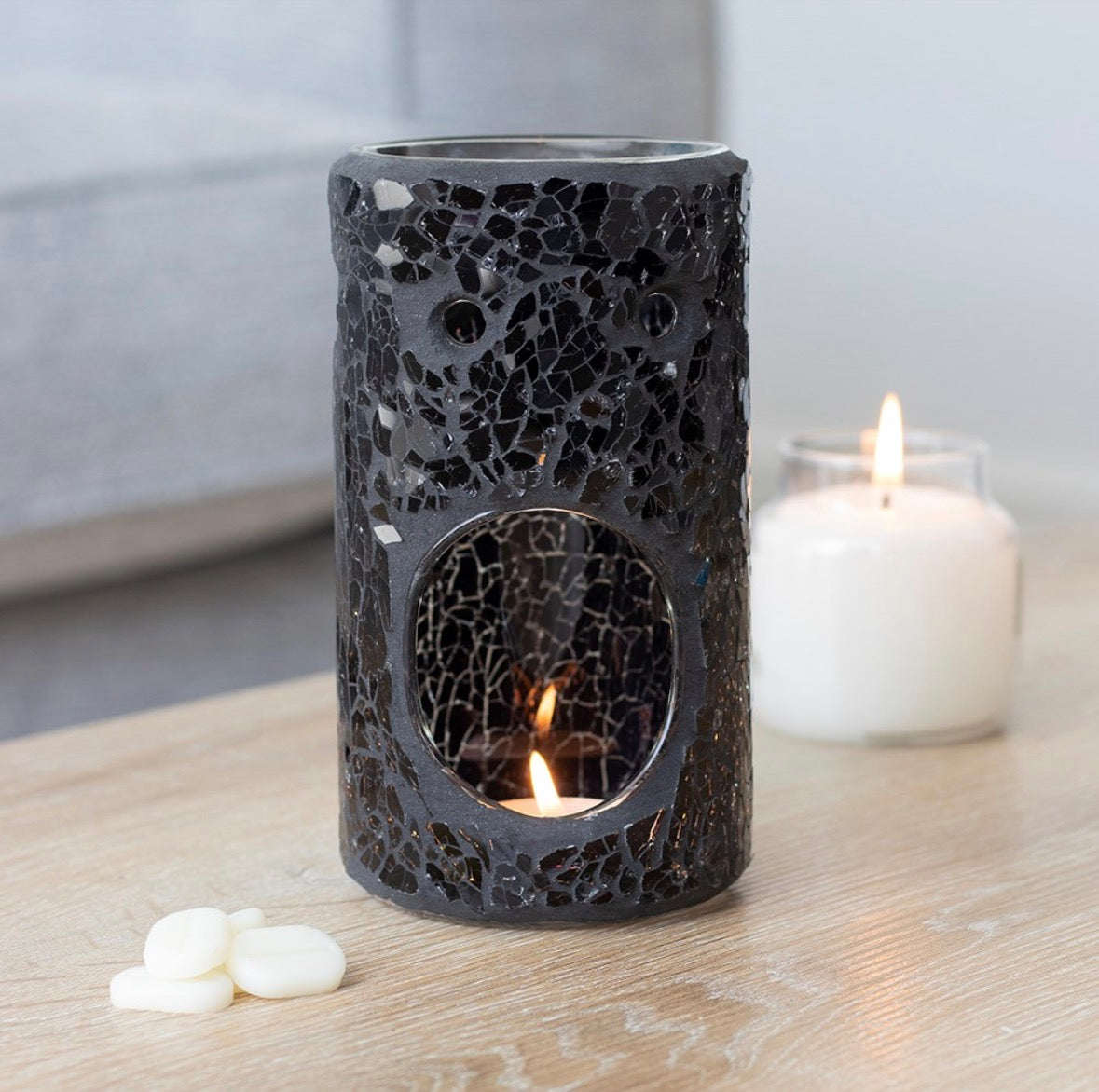 Black Crackle Tealight Wax burner