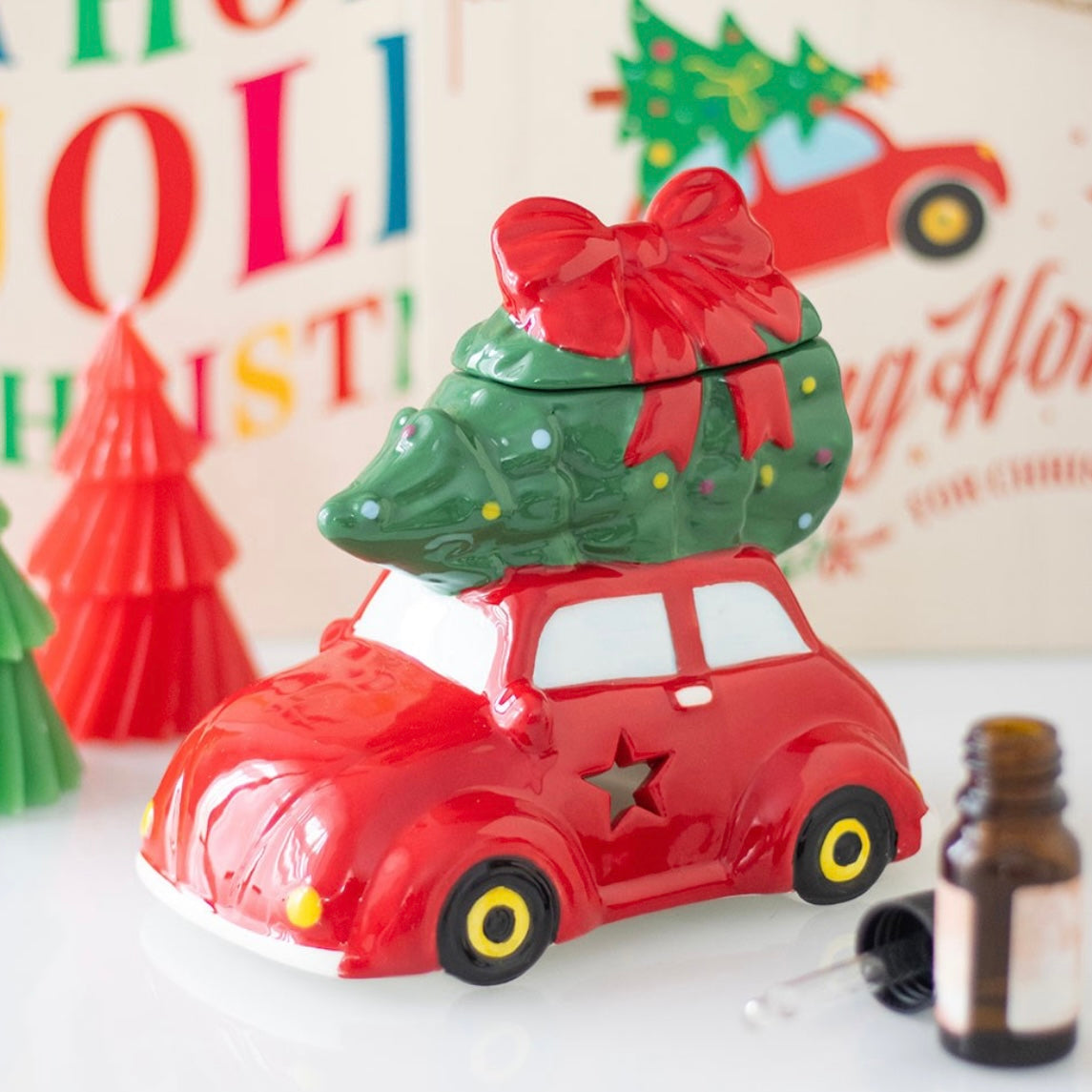 Red Christmas Car & Tree Wax Burner