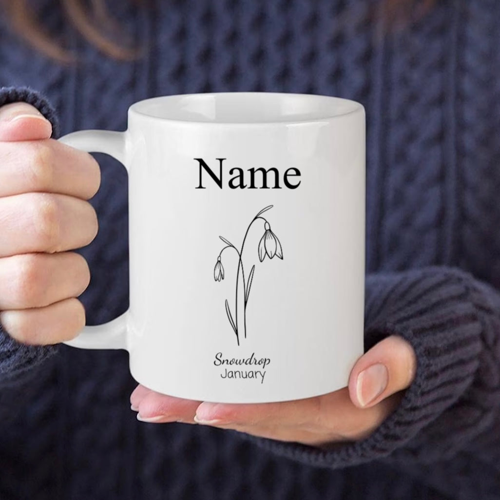 Personalised Birth Flower Mug