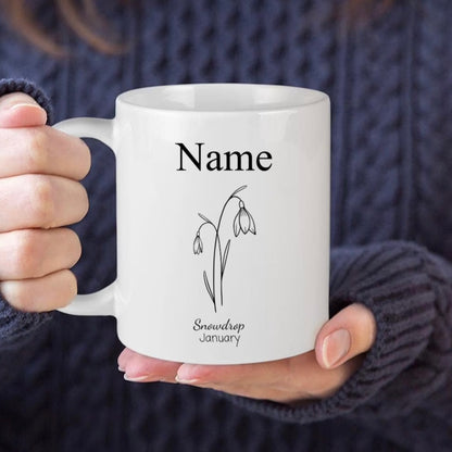 Personalised Birth Flower Mug