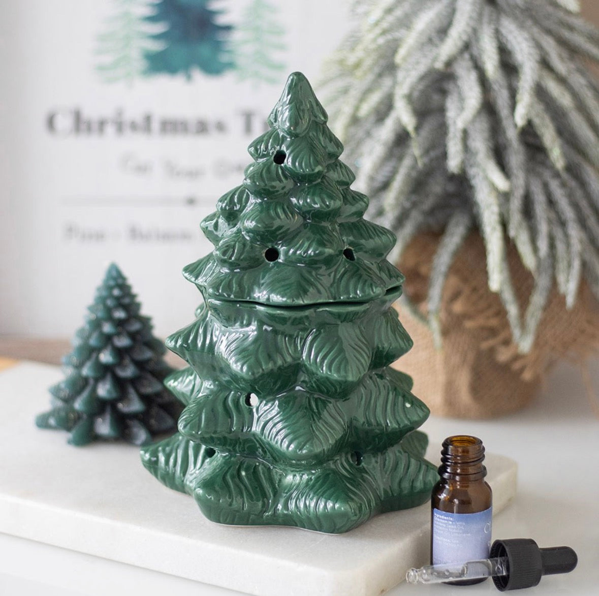 Green Fir Tree Wax Burner