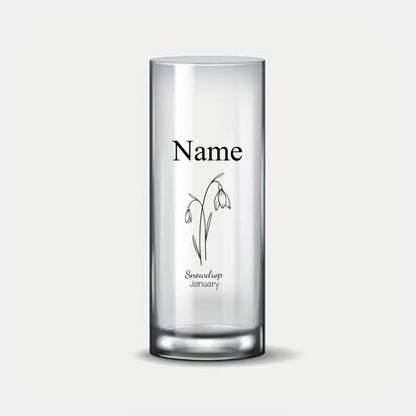 Personalised Birth Flower Glass