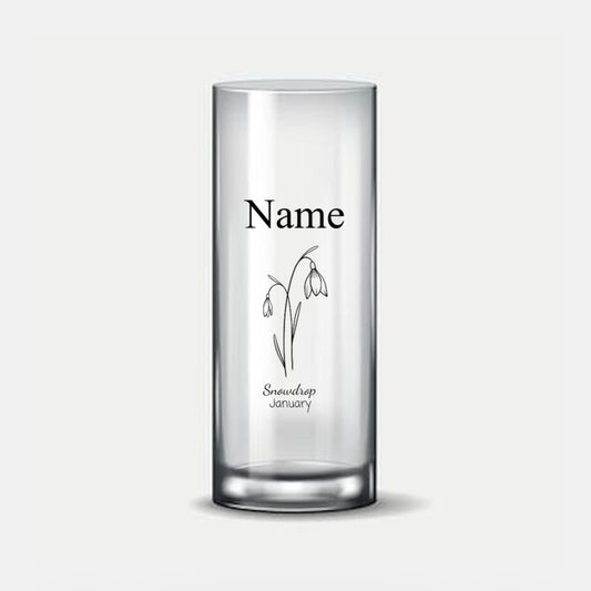 Personalised Birth Flower Glass