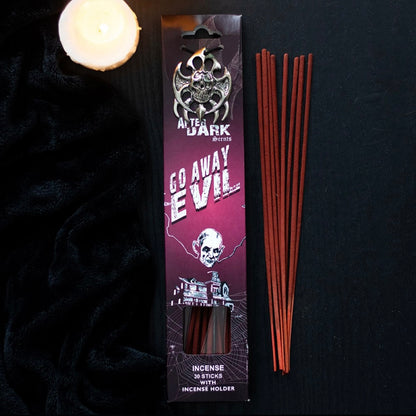 Go Away Evil Incense Sticks and Holder